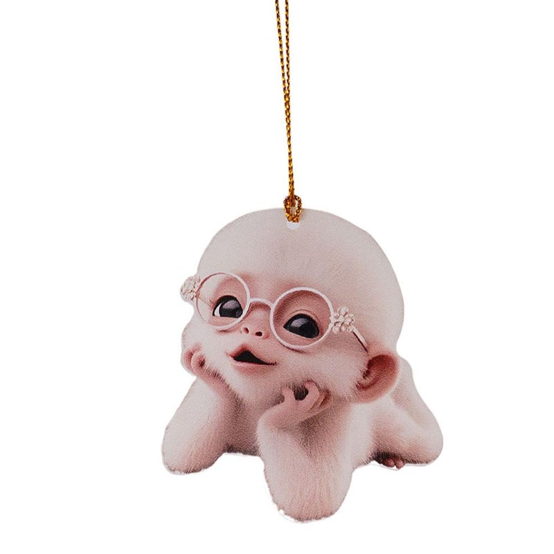 New cross-border creative cute cartoon acrylic flat car decorative pendant